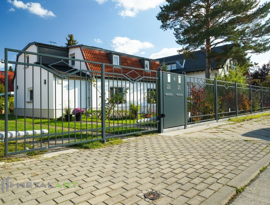 Rahmenzaun, Zaunanlage, moderne Zäune, Zaun von Metal Art